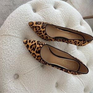 Jessica Simpson Leopard Print Pointed Toe Flats - Brown & Black